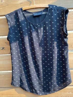 Mandy Evans Navy Sleeveless Printed Camisole Top Made in Canada